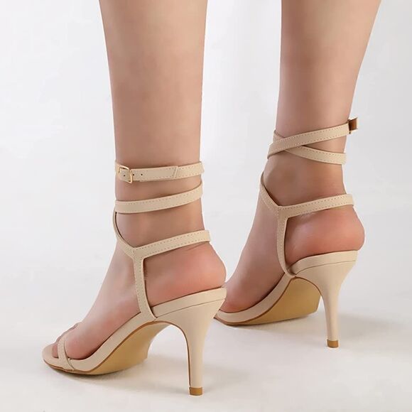 (27-1354) 🔥3/$20🔥   Mysoft Women's Wrap Heeled Sandals Strappy Open Toe … - Picture 8 of 11